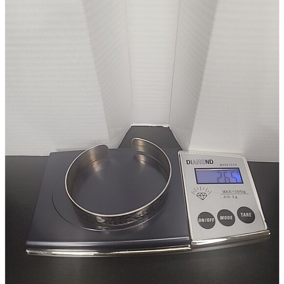 Vintage Soviet era 875 Sterling Silver Cuff Bracelet Niello Floral Design russia - Picture 4 of 9